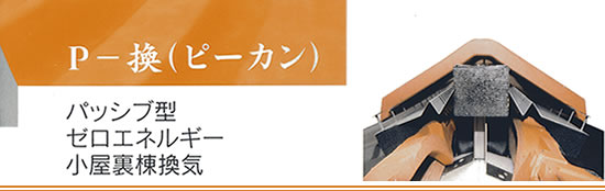 P-換(ピーカン) パッシブ型 ゼロエネルギー 小屋裏棟換気