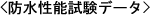防水性能試験データ